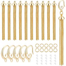 BENECREAT 10Pcs Tassel Dangle Drop Earrings 10Pcs Earring Hooks 10Pcs Jump Rings 30Pcs Ear Nuts for DIY Earring Making