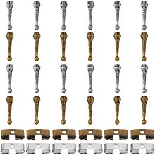 CHGCRAFT 36Pcs 2Colors Bolo Tie Findings Kit Including Bolo Tie Slides Clasps and Alloy Cord Ends for DIY Bolo Tie Making, Antique Bronze and Antique Silver