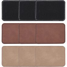 FINGERINSPIRE 9PCS Rectangular Blank Hat Patches (Black, Coconut Brown, Coffee, 3.5x2.5 inch) Sew on Leather Patch Label Tags Leatherette Patch Garment Clothing Labels for Hat Scarf Jeans Dolls