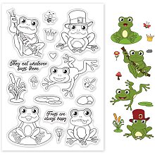 GLOBLELAND Animals Silicone Clear Stamps Frogs Transparent Stamps for Birthday Easter Valentine's Day Cards Making DIY Scrapbooking Photo Album Decoration Paper Craft