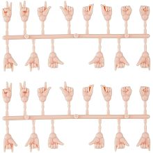 DICOSMETIC 10 Set 22mm Long Doll Hands for Doll Making Small Plastic Hand Gesture Set Multiple Movable PeachPuff Doll Hand Replacement Parts for 16cm Doll Making DIY Accessories