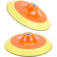 SUPERFINDINGS 2Pcs Polisher Buffer Backup Pad Dark Orange Flexible Edge Polishing Buffing Hook and Loop Backing Pad 48x40mm Backing Plate for Polishing Buffering Soft Wool with Hook and Loop Pad