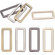 PandaHall Elite 8pcs Flat Rectangle Ring 4 Colors Heavy Duty Rectangle Loop 1.8" x 0.7" Metal Rectangle Buckles for Webbing Belt Bag Strap Exercise Band Keychain Cloth Accessory Hanging Crafts