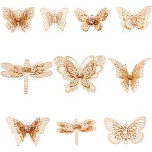 SUNNYCLUE 1 Box 20Pcs 10 Styles Butterfly Charms 3D Butterfly Charm Gold Filigree Insect Charm Bulk Hollow Butterflies Charms for Jewelry Making Charms DIY Earrings Bracelet Necklace Craft Women