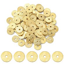 Honeyhandy Brass Spacer Beads, Long-Lasting Plated, Heishi Beads, Flat Round/Disc, Golden, 6x0.5mm, Hole: 1.2mm