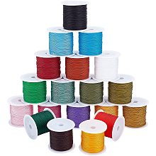 ARRICRAFT 19 Colors Polyester Cord, 0.5mm Round Beading String, Knotting Wire for Chinese Knotting, Kumihimo, Beading, Macramé, Jewelry Making, Sewing