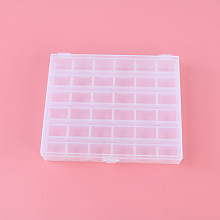 Honeyhandy Polypropylene(PP) Storage Boxes, Sewing Machine Bobbins Storage Case, Clear, 11.8x14.2x3.1cm, 36 Compartments