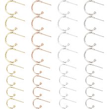 PandaHall Elite Earring Hooks, 16 Pairs 8 Styles 304 Stainless Steel Ball Dot French Earring Hooks Ear Wires Dangle Earring Findings for DIY Jewelry Making Unisex, Length 18mm