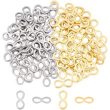 UNICRAFTALE About 100Pcs 2 Colors Infinity Links Connectors 304 Stainless Steel Linking Charms Circle Frames Jewelry Links for DIY Bracelets Necklaces Jewelry Making