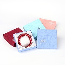 Honeyhandy Valentines Day Gifts Boxes Packages Cardboard Bracelet Boxes, Square, Mixed Color, about 8.8cm wide, 8.8cm long, 2.2cm high