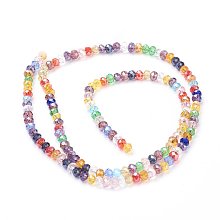 NBEADS 1 Strand Mixed Electroplate Glass Faceted Abacus Bead Strands With 4x3mm,Hole: 1mm,About 149pcs/strand