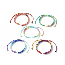 Honeyhandy Gradient Color Polyester Cord Braided Bracelets, for Adjustable Link Bracelet Making, Mixed Color, 11-5/8x1/4 inch(29.4x0.6cm), Hole: 3mm