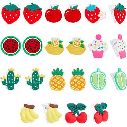 GOMAKERER 22 Pcs Cute Chip Clips, 11 Styles Plastic Fruit Bag Clips Funny Chip Clips Cute Bag Clips Dispenser Bag Clips Food Seal Storage Clips Photo Card Clips