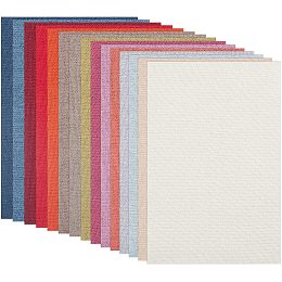 BENECREAT 15pcs Assorted-Colors Linen Blend Fabric 12x8 inch Patchwork Burlap Fabric DIY Handmade for Wallet and Bag