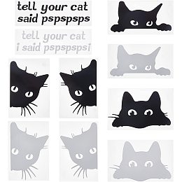 SUPERFINDINGS 10 Sheets 5 Styles Funny Cat Car Decal Tell Your Cat I Said Pspsps Decal Plastic Car Sticker Black and White Cat Sticker for Car Motorcycle Computer Phone Window Luggage Decoration