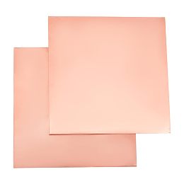 GOMAKERER 2 Pcs Copper Sheets, Peachpuff Square Copper Foil Sheet Copper Leaf Plates Metal Sheet for Jewelry Crafts Repairs Electrical (10cm Long, 10cm Wide)