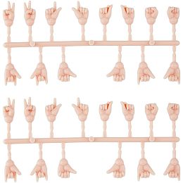 DICOSMETIC 10 Set 22mm Long Doll Hands for Doll Making Small Plastic Hand Gesture Set Multiple Movable PeachPuff Doll Hand Replacement Parts for 16cm Doll Making DIY Accessories