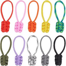 GORGECRAFT 20PCS Replacement Zipper Pulls Tab Nylon Zipper Repair Kit Zipper Head Hand Woven Pull Rope Zipper Handle Fixer Cord Pull Tab for Backpacks Jackets Luggage Purses Handbags Sweatshirt