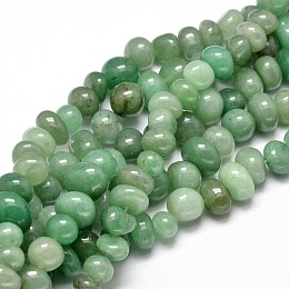 Honeyhandy Natural Green Aventurine Gemstone Nuggets Bead Strands, Tumbled Stone, 6~10x9~12x8~10mm, Hole: 1mm, about 15.3 inch~15.7 inch