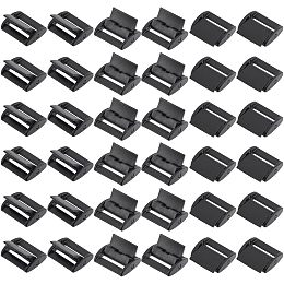 NBEADS 40 Pcs Plastic Buckles, Side Quick Release Buckle Flat Dual Adjustable Buckle Plastic Cam Lock Buckles for Webbing Straps Braided Belt Backpack Tactical Bag Gear Repairing