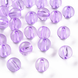 Honeyhandy Transparent Acrylic Beads, Round, Lilac, 10x9mm, Hole: 2mm, about 940pcs/500g