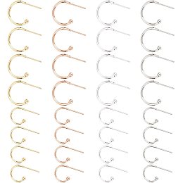 PandaHall Elite Earring Hooks, 16 Pairs 8 Styles 304 Stainless Steel Ball Dot French Earring Hooks Ear Wires Dangle Earring Findings for DIY Jewelry Making Unisex, Length 18mm