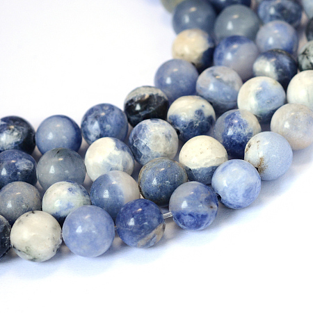 ARRICRAFT Natural Sodalite Round Bead Strands, 6~6.5mm, Hole: 1mm, about 63pcs/strand, 15.5 inches