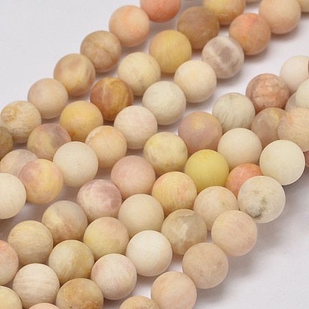 Arricraft Round Natural Yellow Sunstone Beads Strands, 10mm, Hole: 1mm, about 39pcs/strand, 15.4 inches