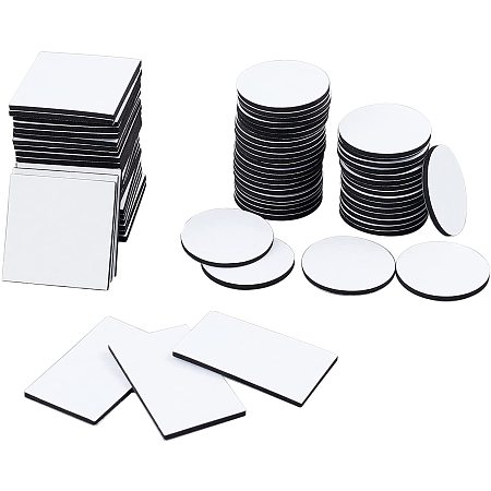 Pandahall Elite 180pcs 3 Shapes Double Sided Foam Tape Strong Pad Mounting, Round Square Rectangle Sticky Foam Tape Strong Self-Adhesive Foam Tape for Home/Office/Car Decor