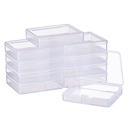 BENECREAT 18 Pack 2.8x2.44x0.62 Rectangle Clear Plastic Bead Storage Containers Box Drawer Organizers with lid for Items, Earplugs, Pills, Tiny Bead, Jewelry Findings