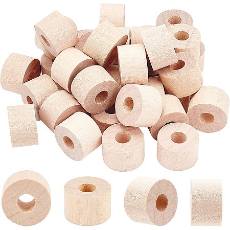 AHANDMAKER 40 Pieces Unfinished Wood Wheels, Flat Round Wooden Crafts Accessories, 0.98 Inch Diameter, for Arts and Crafts, Burlywood