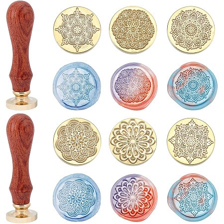 ARRICRAFT Wax Seal Stamp Kit Mandala Pattern with 6 pcs 0.98
