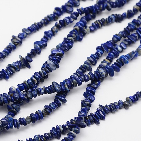 Honeyhandy Chips Natural Lapis Lazuli Beads Strands, 3~8x3~12x3~5mm, Hole: 1mm, about 32 inch