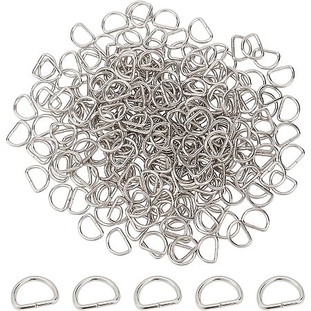 CHGCRAFT 500Pcs 0.5in Stainless Steel D Ring Semi-Circular D Ring for DIY Jewelry Accessories Hardware Bags Ring, Platinum