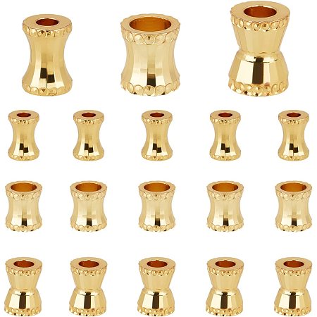 PandaHall Elite 18K Gold Spacer Beads, 18pcs 3 Styles Metal Loose Beads Vase/Column Shape Jewelry Making Beads for Earring Bracelet Necklace Choker Pendant Anklet DIY Craft Making, Gold