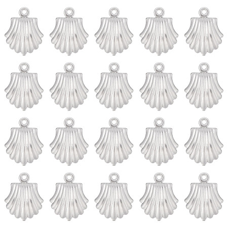 SUNNYCLUE 1 Box 100Pcs Silver Shell Charms 316 Stainless Steel Sea Charms Seashell Charm Ocean Beach Summer Hawaii Animals Charm for Jewelry Making Charms DIY Necklace Earrings Bracelet Craft Adult