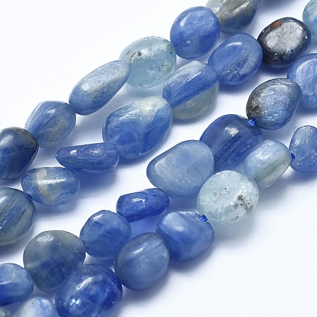 Honeyhandy Natural Kyanite/Cyanite/Disthene Bead Strands, Nuggets, 5~8mm, Hole: 0.8mm, about 45~47pcs/strand, 15.7 inch(40cm)