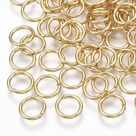 Honeyhandy Brass Open Jump Rings, Real 18K Gold Plated, 7x0.7mm, Inner Diameter: 5mm