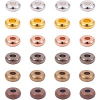 PH PandaHall 4mm Metal Heishi Beads, 300pcs 6 Color Smooth Flat Spacer Beads Disc Heishi Spacer Charm Beads Connector for Polymer Clay Heishi Disc Bracelet Necklace Making