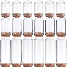 SUNNYCLUE 12Pcs 3 Styles Glass Dome Cloche Cover, Bell Jar, with Cork Base, For Doll House Container, Dried Flower Display Decoration, Clear, 36.5~71.5x22~28mm, 4pcs/style