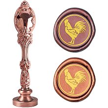 CRASPIRE Wax Seal Stamp Sealing Wax Stamps Rooster Retro Alloy Stamp Wax Seal 25mm Removable Brass Seal Rose Alloy Handle for Envelopes Invitations Wedding Embellishment Decoration Gift Packing