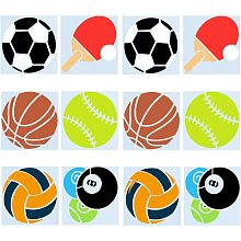 GORGECRAFT 18Pcs Sports Ball Drawing Painting Stencil Football Basketball Baseball Volleyball Table Tennis Reusable Plastic Template Tool for DIY Craft Scrapbooking Paints on Wood Canvas Wall 3.9 Inch