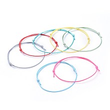 Honeyhandy Eco-Friendly Korean Waxed Polyester Cord Bracelet Making, Mixed Color, 10-5/8 inch~11 inch(27~28cm), 1mm