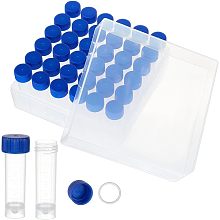 OLYCRAFT 36Pcs 5ml Cryo Tubes Plastic Vials with Screw Caps Small Sample Tubes Test Tubes with Storage Box Plastic Freezing Tubes Clear Vial Blue Seal Cap Container for Lab Supplies