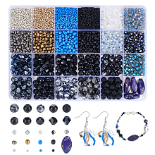 PandaHall Elite DIY Beads Jewelry Making Finding Kit, Including Seed & Glass & Acrylic Beads, Round & Twist & Rondelle & Oval & Bicone, Black, 2~23x2~13x2~10mm, Hole: 0.9~1.6mm, 5980Pcs/box