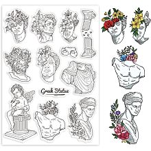 GLOBLELAND Art Statue Background Clear Stamps Plaster Statue Flower Decorative Clear Stamps Silicone Stamps for Card Making and Photo Album Decorations for Card Making Scrapbooking