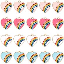 Nbeads Rainbow Alloy Enamel Pendants