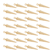 Arricraft Alloy Pendants Rhinestone Settings, Cone, Light Gold, 31x7.5mm, Hole: 2mm, 30pcs/box