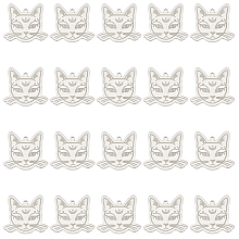 DICOSMETIC 20Pcs Divination Cat Head Charms Flat Cat Pendants Stainless Steel Cat with Moon Charms Cute Pet Cat Pendants Small Animal Pendants for Jewelry Crafts Making, Hole: 1.4mm