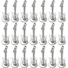 SUNNYCLUE 1 Box 50Pcs Vintage Guitar Charms Musical Instruments Charms Bulk Small Antique Silver Music Instrument Charm for Jewelry Making Charms Women Necklace Bracelet Earring DIY Accessory Finding